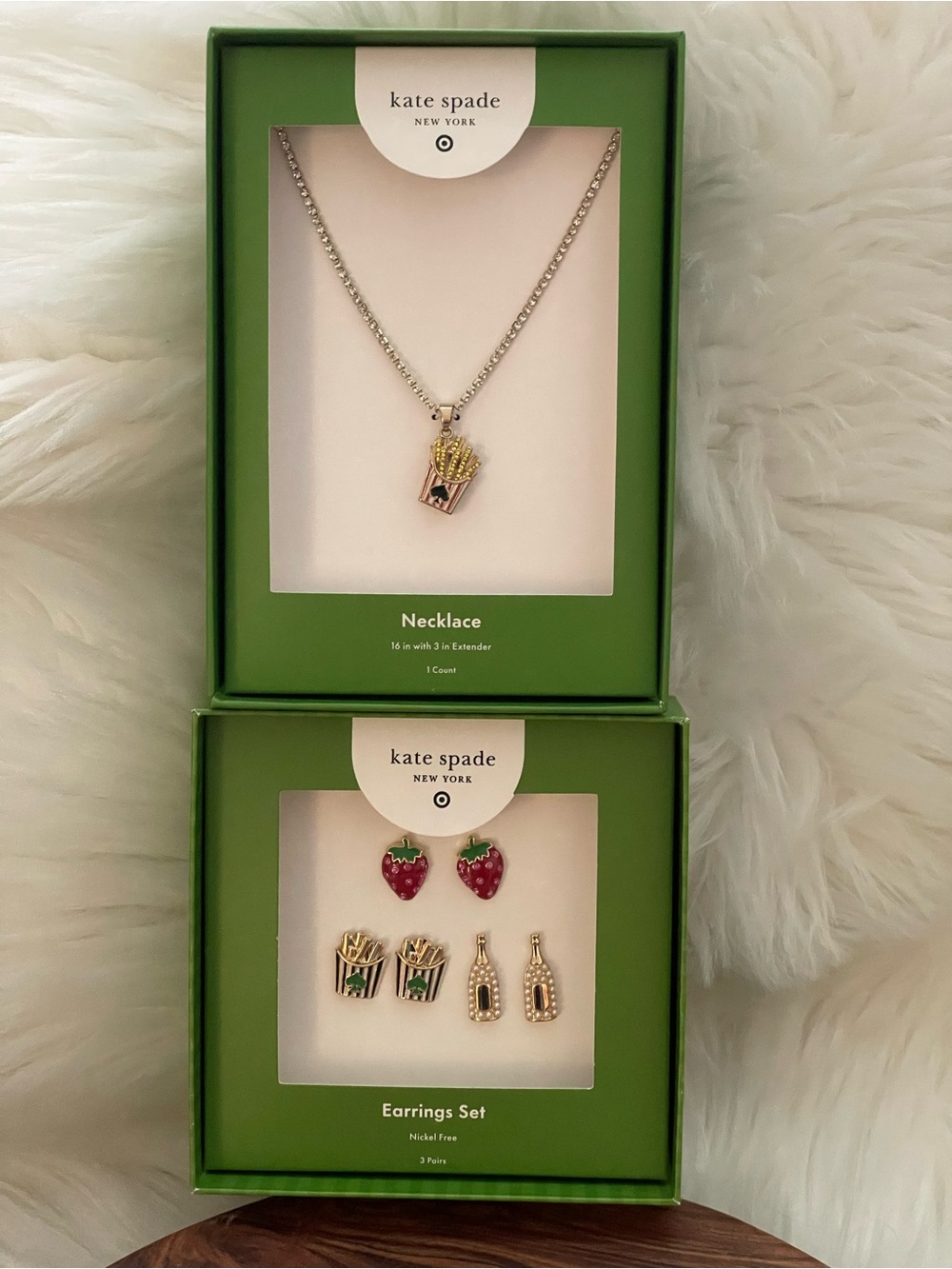 kate spade Gold & Red Novelty Stud Earring Set